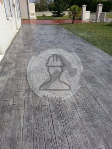 Béton imprimé bois parquet
