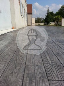 Béton imprimé imitation bois,parquet